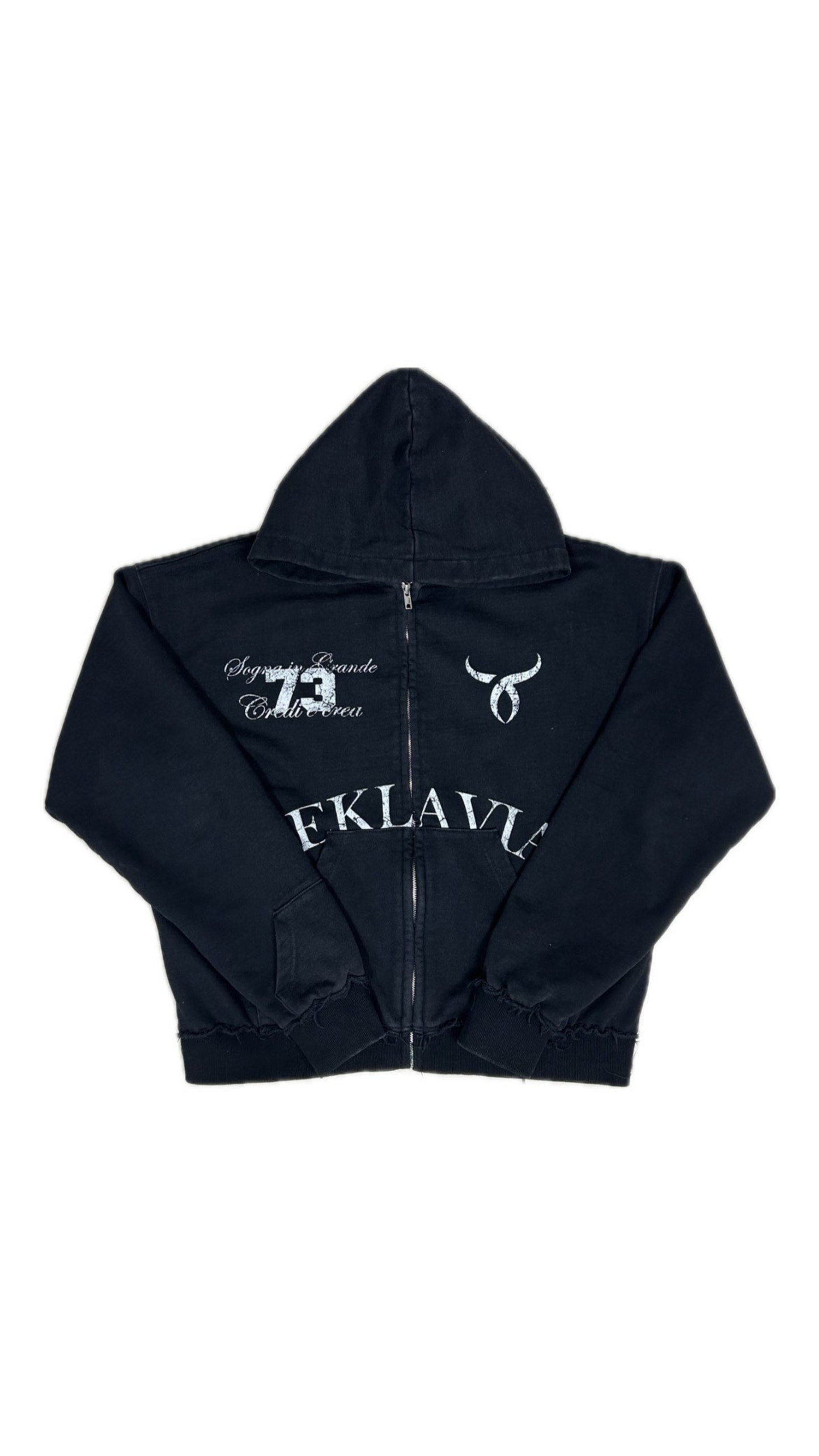 Black Washed Zip Up