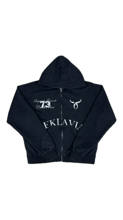 Black Washed Zip Up