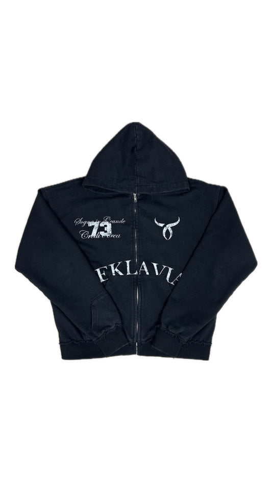 Black Washed Zip Up